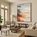 “Layered Earth Tones Abstract” - Landscape Abstract Painting On Canvas PS0080