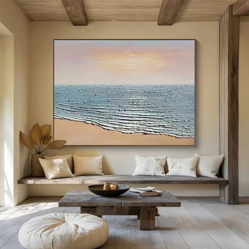 “Textured Seashore” - Impasto Beach Painting On Canvas PT184