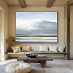 Soft Horizon Landscape - Serene Landscape Painting On Canvas DKS360