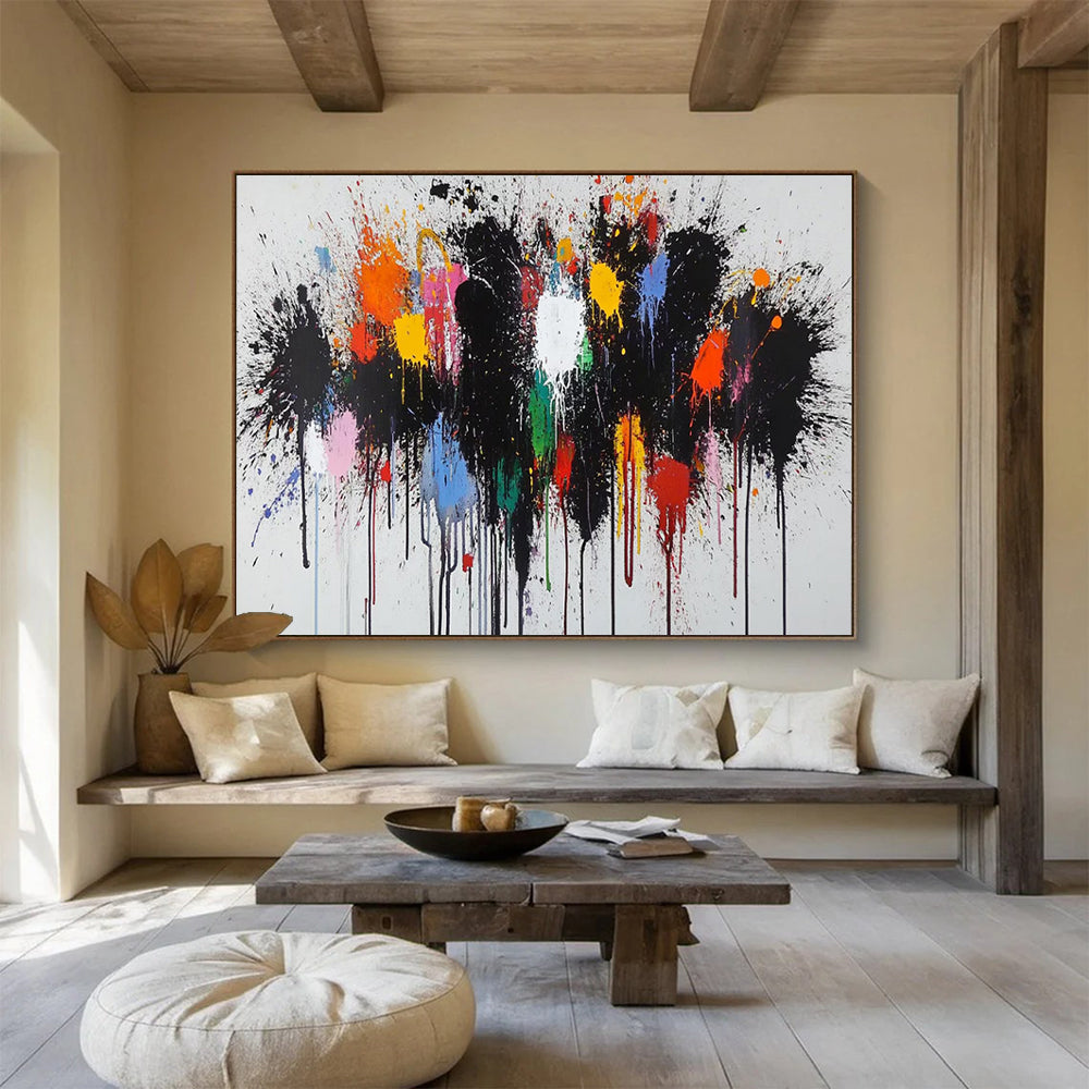 “Color - Splash Abstract” - Action - Painting - Style Art On Canvas PT193