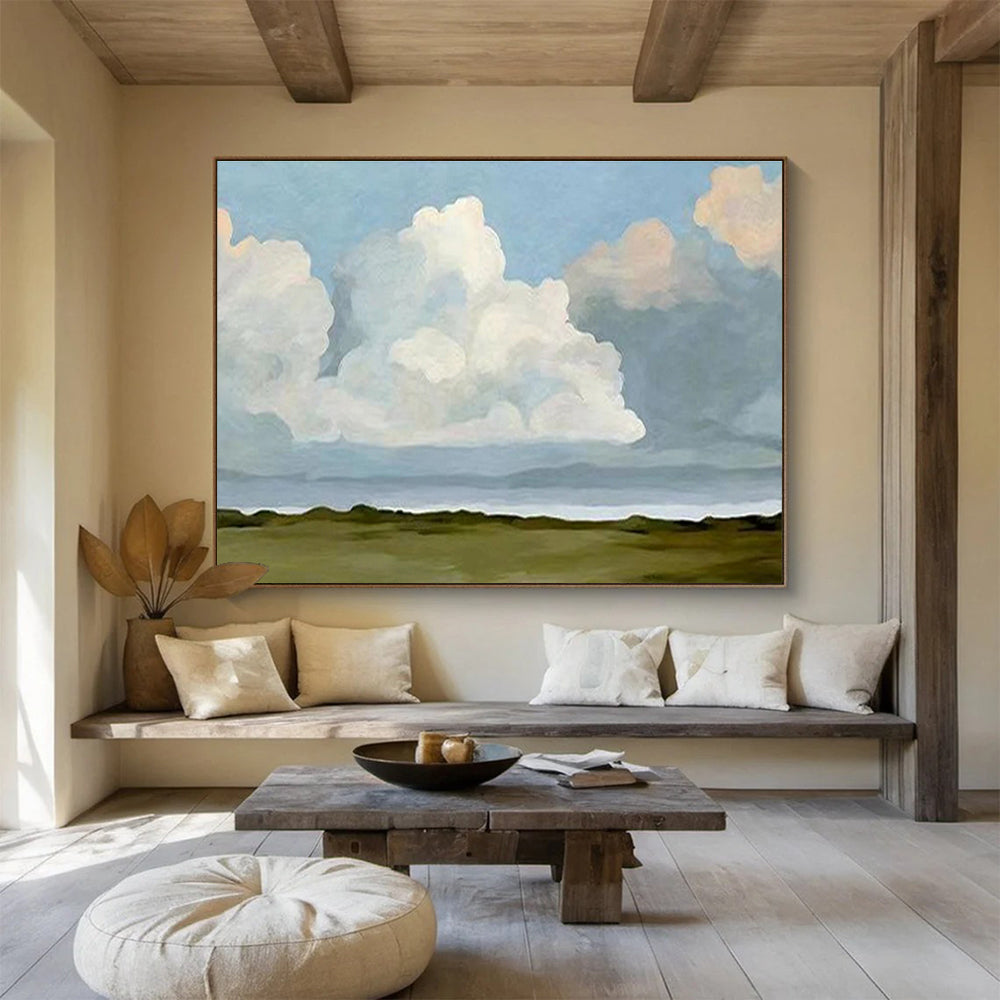“Big Sky Abstract” - Minimalist Landscape Painting On Canvas DKS405