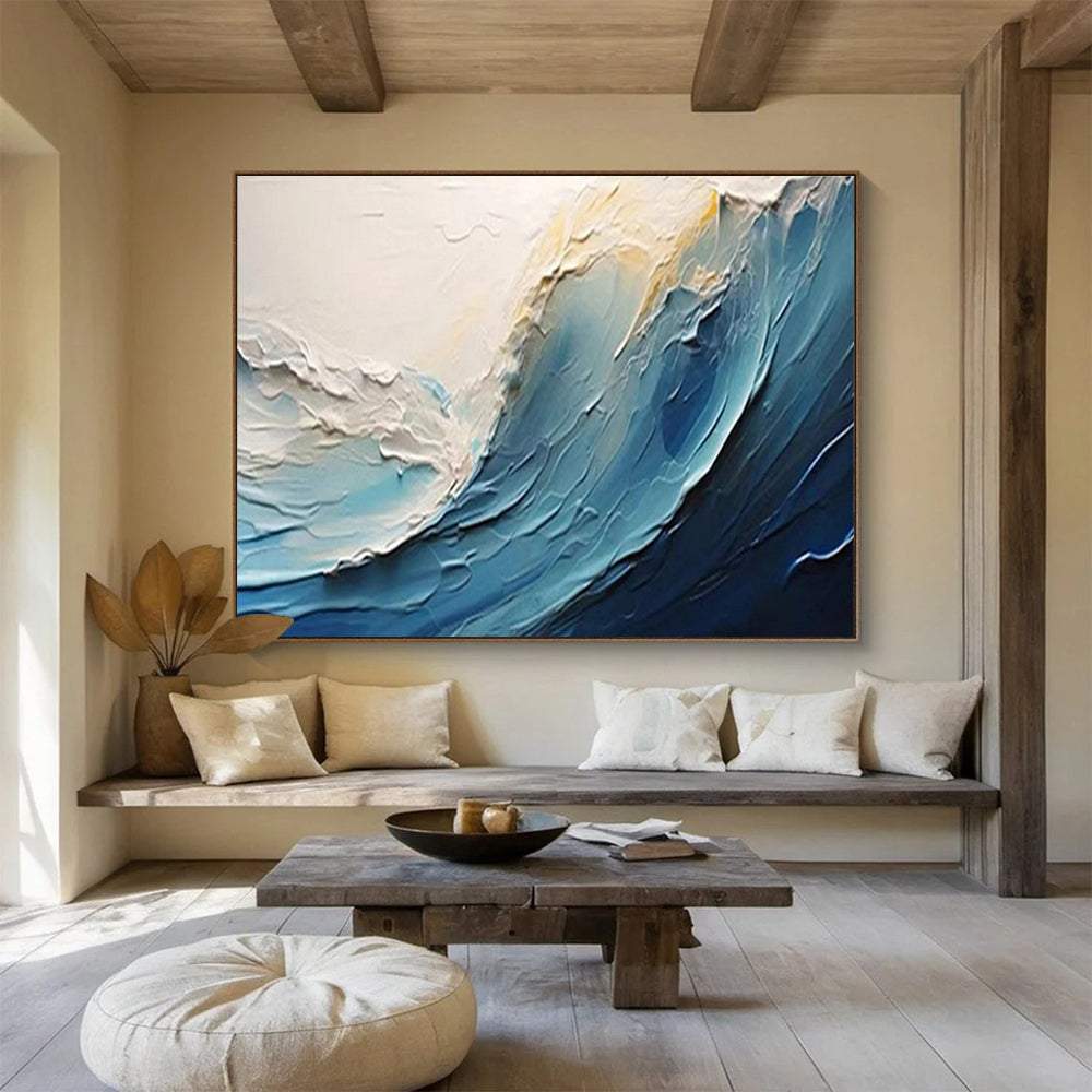 “Textured Wave Painting” - Impasto Seascape Painting On Canvas DKS527