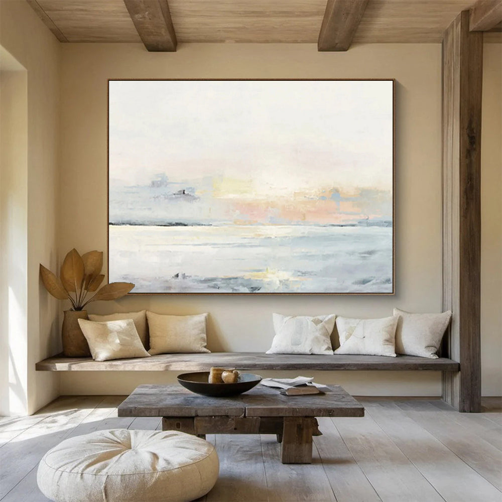“Pastel Seascape Abstract” - Dreamy Coastal Painting On Canvas DKS406