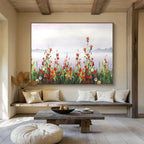 “Wildflowers by the Lake” - Impressionistic Floral Painting On Canvas PT189
