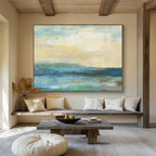 “Coastal Hues” - Abstract Seascape Painting On Canvas DKS435