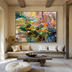 Colorful Garden Impasto - Post - Impressionistic Floral Painting On Canvas DKS364