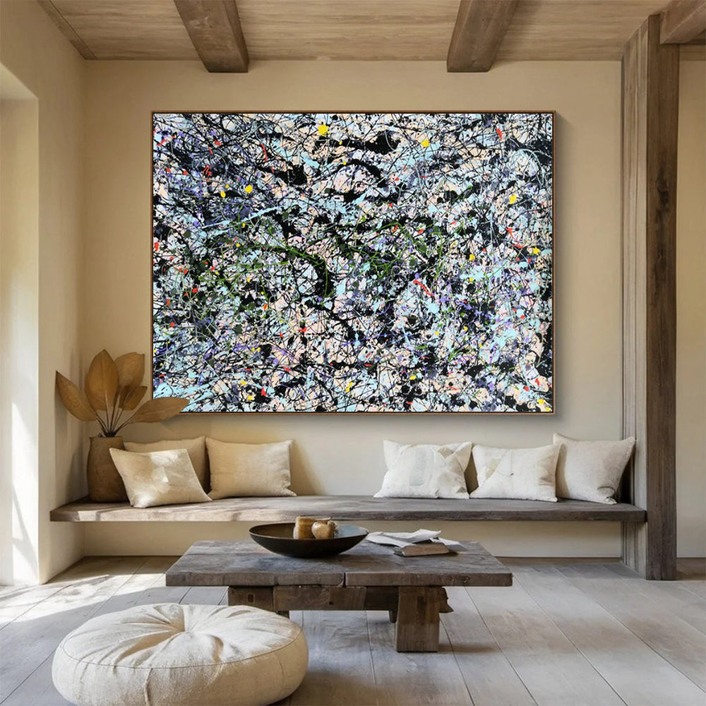 “Vibrant Drip Art Mosaic” - Pollock - Inspired Abstract Painting On Canvas PT1590