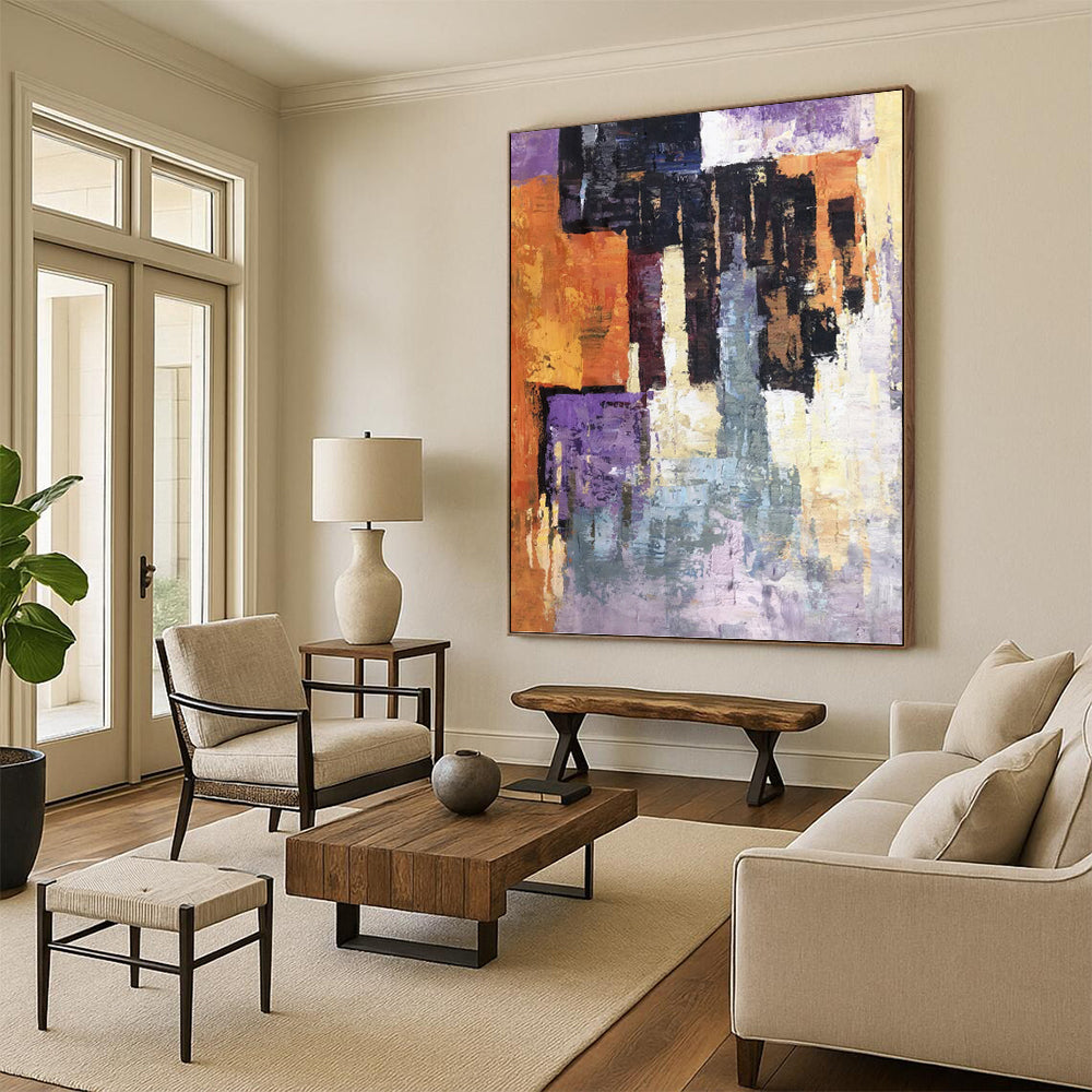 “Colorful Abstract Blocks” - Abstract Expressionist Painting On Canvas PT1305