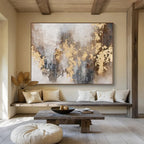 “Gilded Neutrals” - Textured Abstract Painting On Canvas DKS413