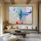 Pastel - Toned Abstract Splashes Modern Abstract Painting On Canvas DKS113