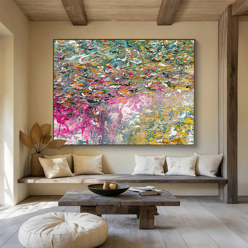 “Color - Drenched Textured Field” - Textured Oil Painting on Canvas DKS920