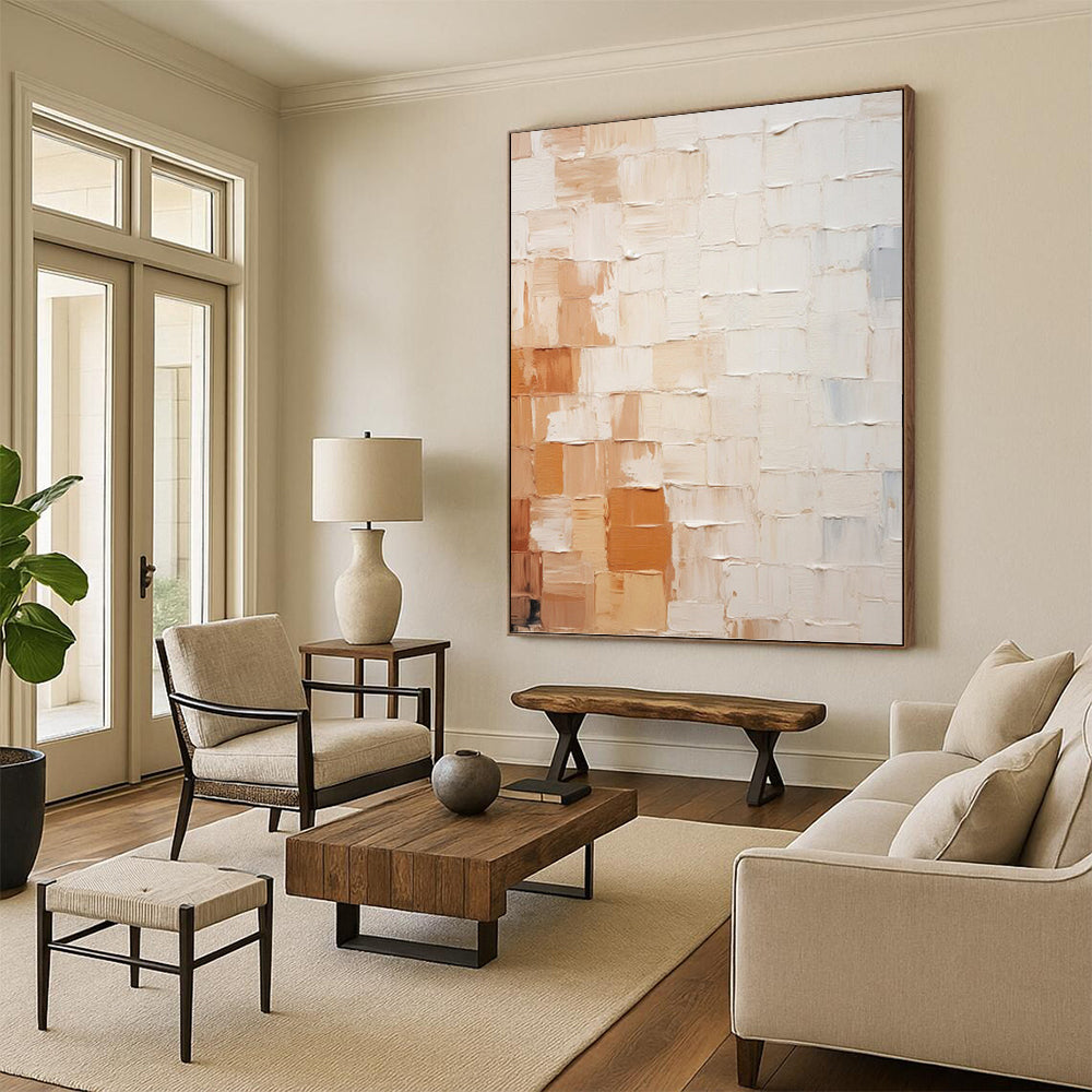 “Neutral Textured Abstract” - Minimalist Abstract Painting On Canvas PT1331