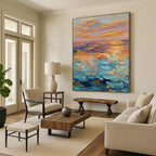 “Colorful Sunset Sea” - Impressionist Painting On Canvas PT2204