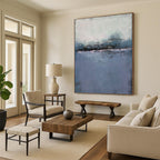 “Blue - Purple Abstract Horizon” - Impressionist Abstract Painting On Canvas PT1224