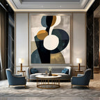 Color - Blocked Organic Shapes - Geometric Abstract Painting On Canvas PS1249