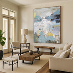 “Abstract Winter Hues” - Cool - Toned Abstract Painting On Canvas DS312