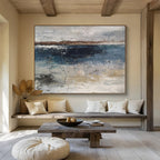 “Blue - Grey Coastal Serenity” Abstract Painting On Canvas DKS288