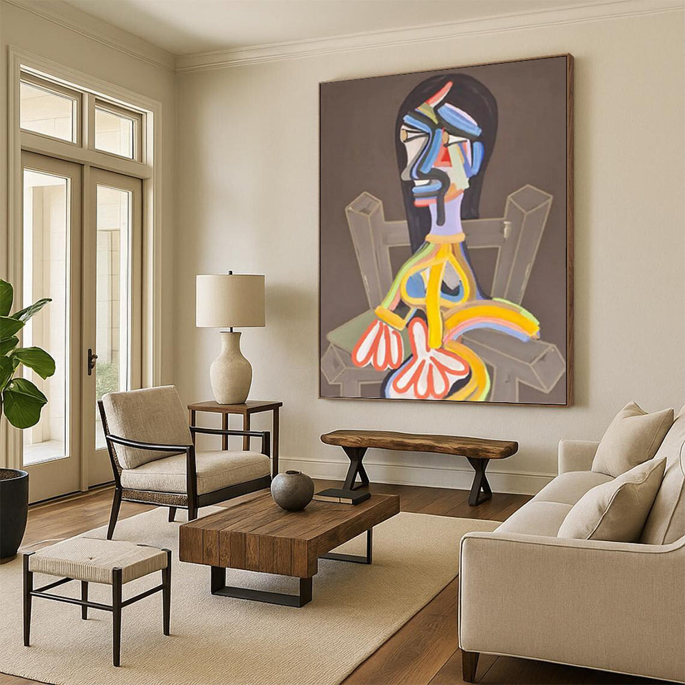 “Color - Blocked Figure” Painting On Canvas PT1453