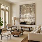 “Brown Textured Abstract” - Brown Abstract Textured Painting On Canvas PS0553