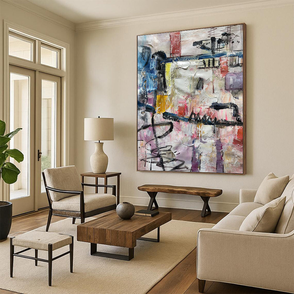 “Colorful Abstract Chaos” - Abstract Expressionist Painting On Canvas PT1294