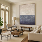 “Beige - Grey Abstract Textured Horizon” - Minimalist Abstract Painting On Canvas PS0310