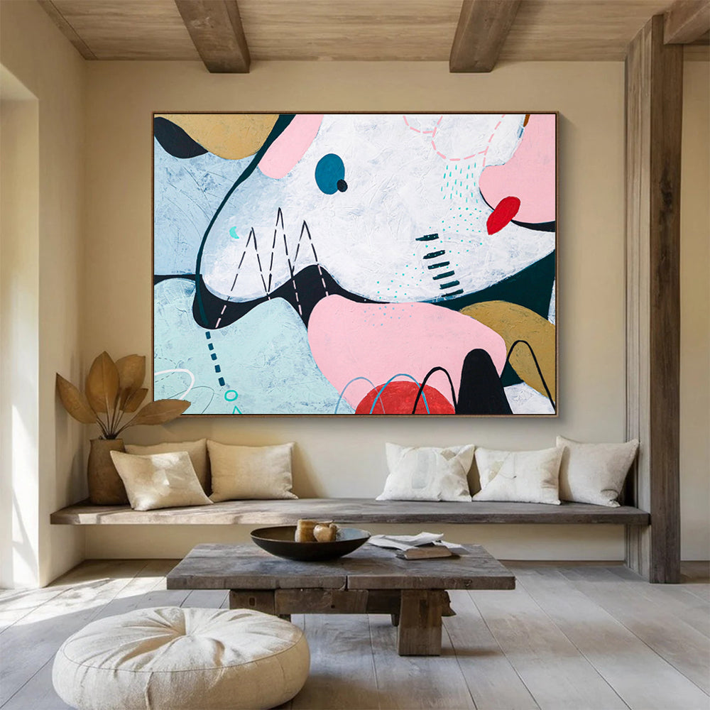 “Playful Geometric Abstract” - Geometric Abstract Painting DKS550