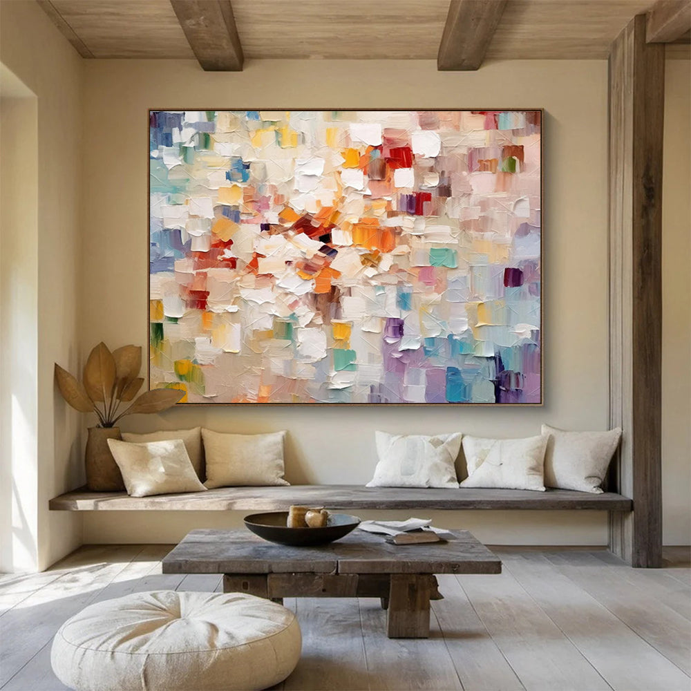 “Colorful Abstract Blossom” - Impasto Abstract Painting On Canvas DKS862