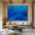 Deep Blue Abstract Painting On Canvas DKS072