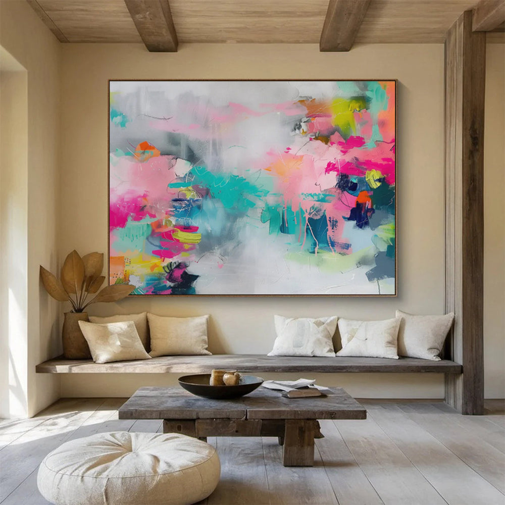 “Soft Color Splash” - Subtle Abstract Painting On Canvas DKS475