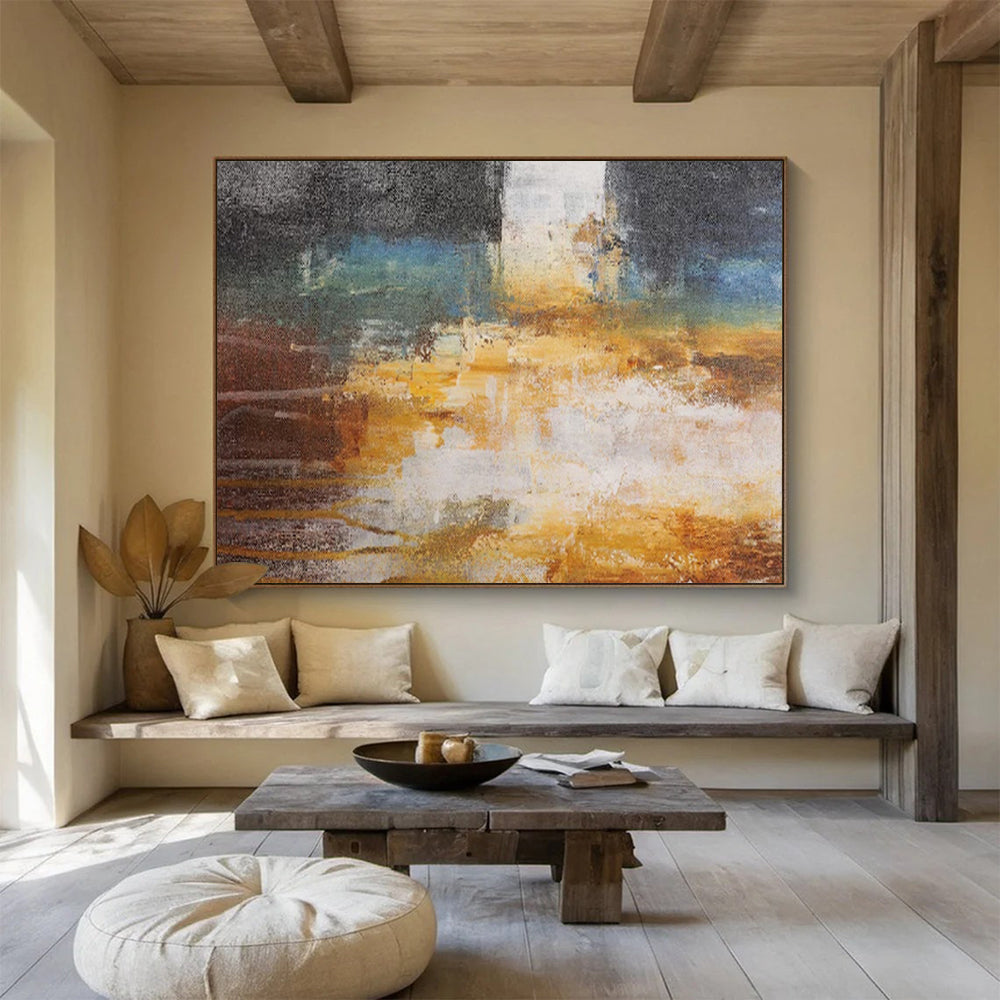 Muted Tones Abstract Landscape Painting On Canvas DKS012