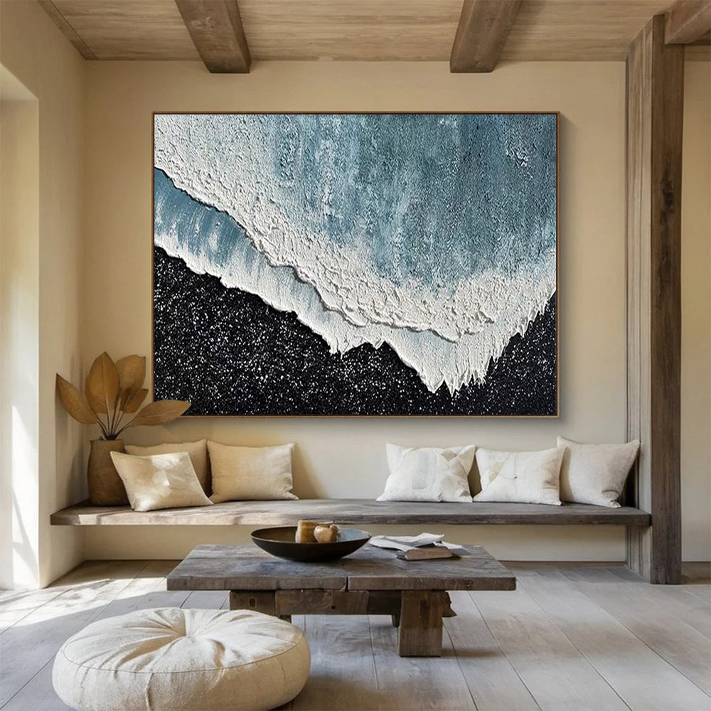 “Textured Ocean Wave” - Impasto Seaside Painting On Canvas PT207