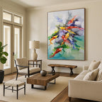 “Colorful Koi Fish Abstraction” - Abstract Animal Painting On Canvas PS0432