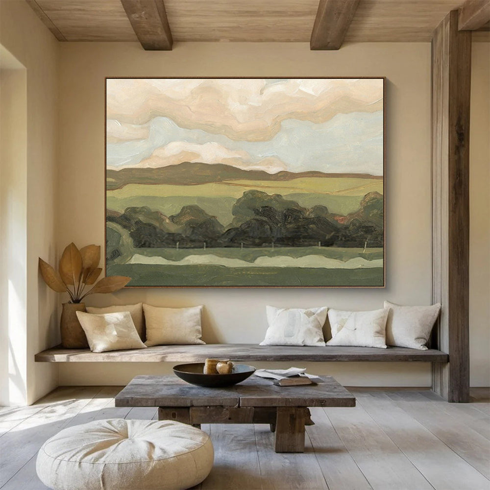 “Rolling Fields” - pastoral Landscape Painting On Canvas DKS425