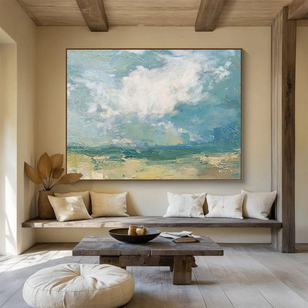 “Soft Abstract Landscape” - Muted Tones “Gentle Morning” Painting On Canvas PT1663