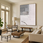 “Grey and White Textured Patch” - Minimalist Abstract Painting On Canvas DS361