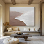 “Minimalist Beach Wave” - Serene Landscape Painting On Canvas PT178