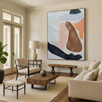 “Pastel - Color Abstract Organic Shapes” - Gentle Abstract Painting On Canvas PS0331