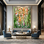 Colorful Floral Impasto Dream - Thick - Painted Abstract Flowers Painting On Canvas PS1236