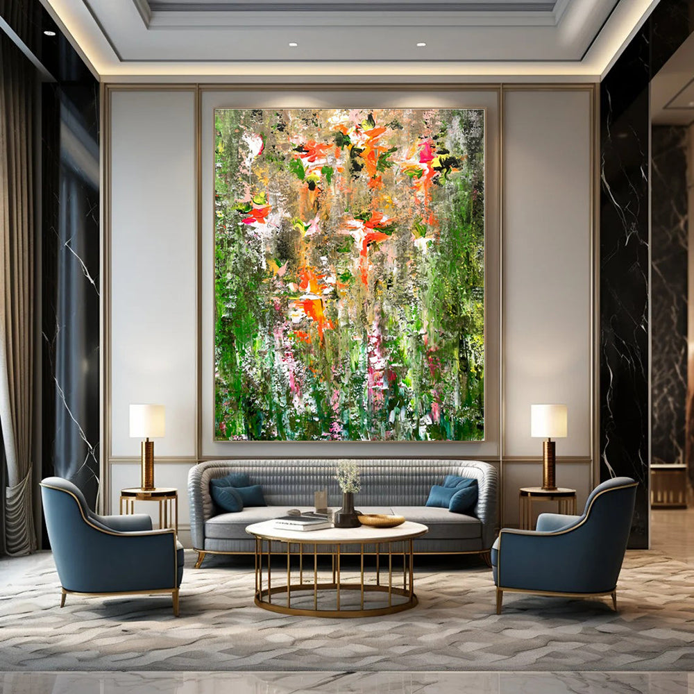 Colorful Floral Impasto Dream - Thick - Painted Abstract Flowers Painting On Canvas PS1236