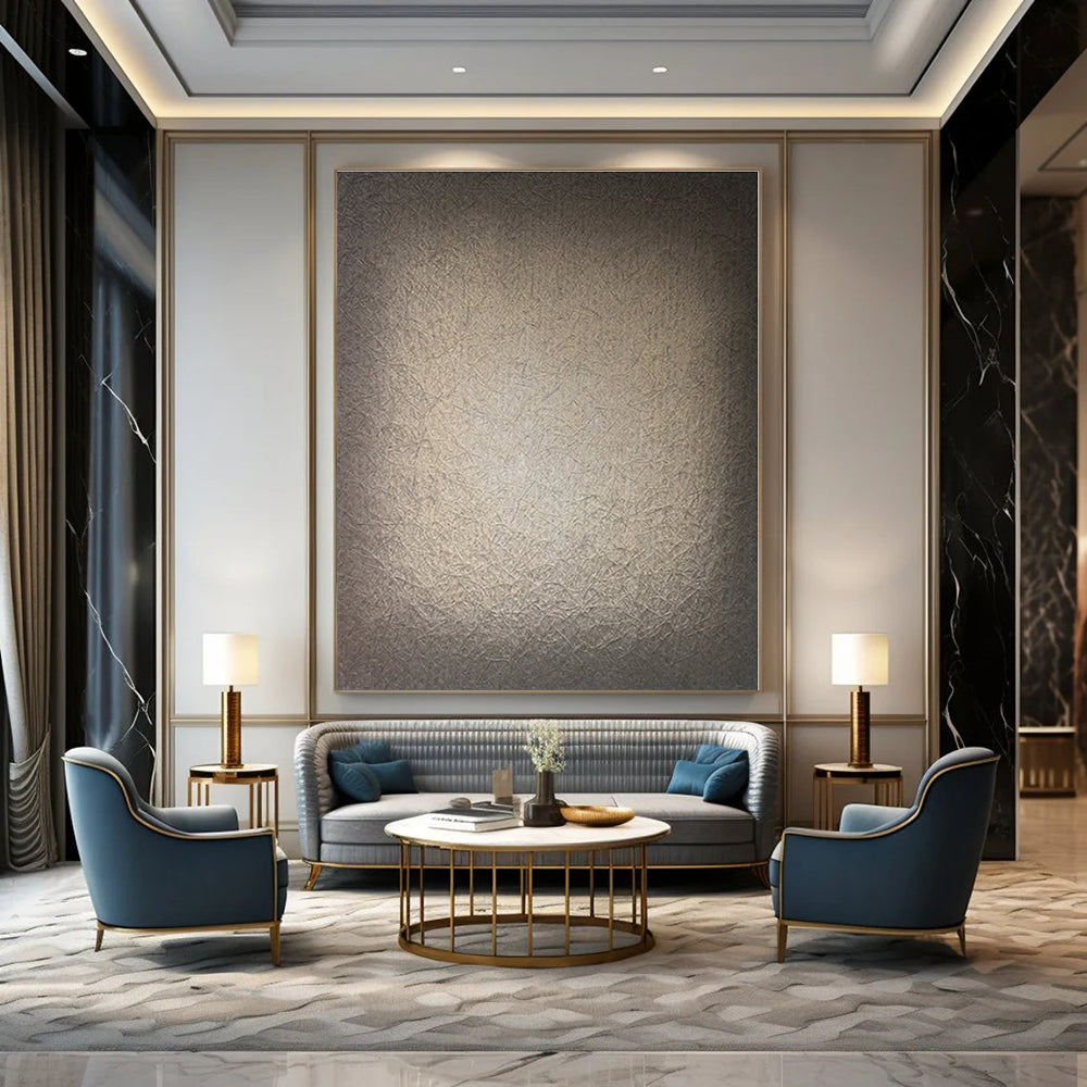 Beige with Intricate Textures "Subtle Silk" Abstract Painting On Canvas PS1366