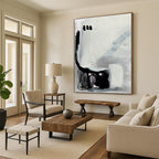 “Abstract Black Forms” - Bold Shapes & Scribbled Details Painting On Canvas DS205