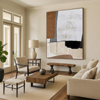 “Neutral Geometric Abstract” - Abstract, Structured Painting On Canvas PT1520