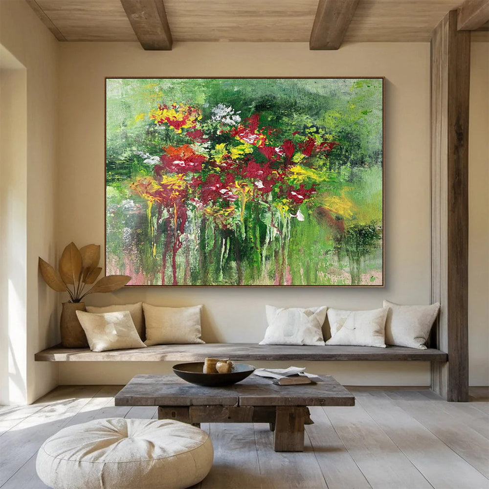 “Vibrant Flower Bouquet” - Floral, Impressionistic - Styled Painting On Canvas DKS008