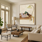 Cozy Reading Nook, Whimsical Figurative, Matisse - Inspired Palette, Painting On Canvas PT2107