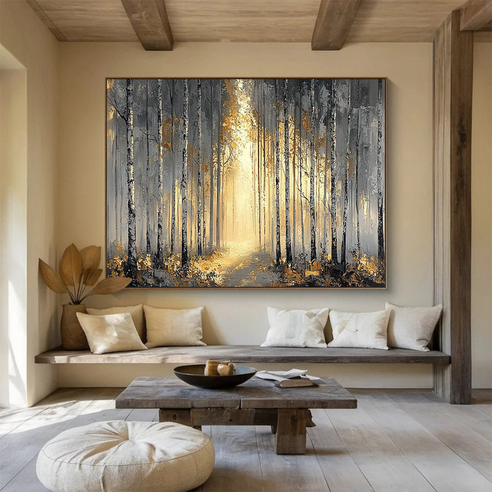 “Misty Forest Path Abstract” - Ethereal Landscape Painting On Canvas PT159