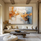 “Gold & Gray Urban Abstract” - Modern Cityscape Painting On Canvas PT183