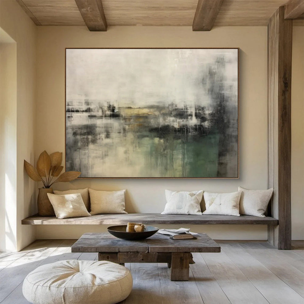 Muted Tones and Subtle Layers - Atmospheric Abstract Painting On Canvas DKS319