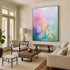 Pastel Abstract Floral Textured Painting On Canvas DS070