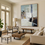 “Multi - Color Abstract Subtle Shapes” - Quiet Abstract Painting On Canvas PS0352