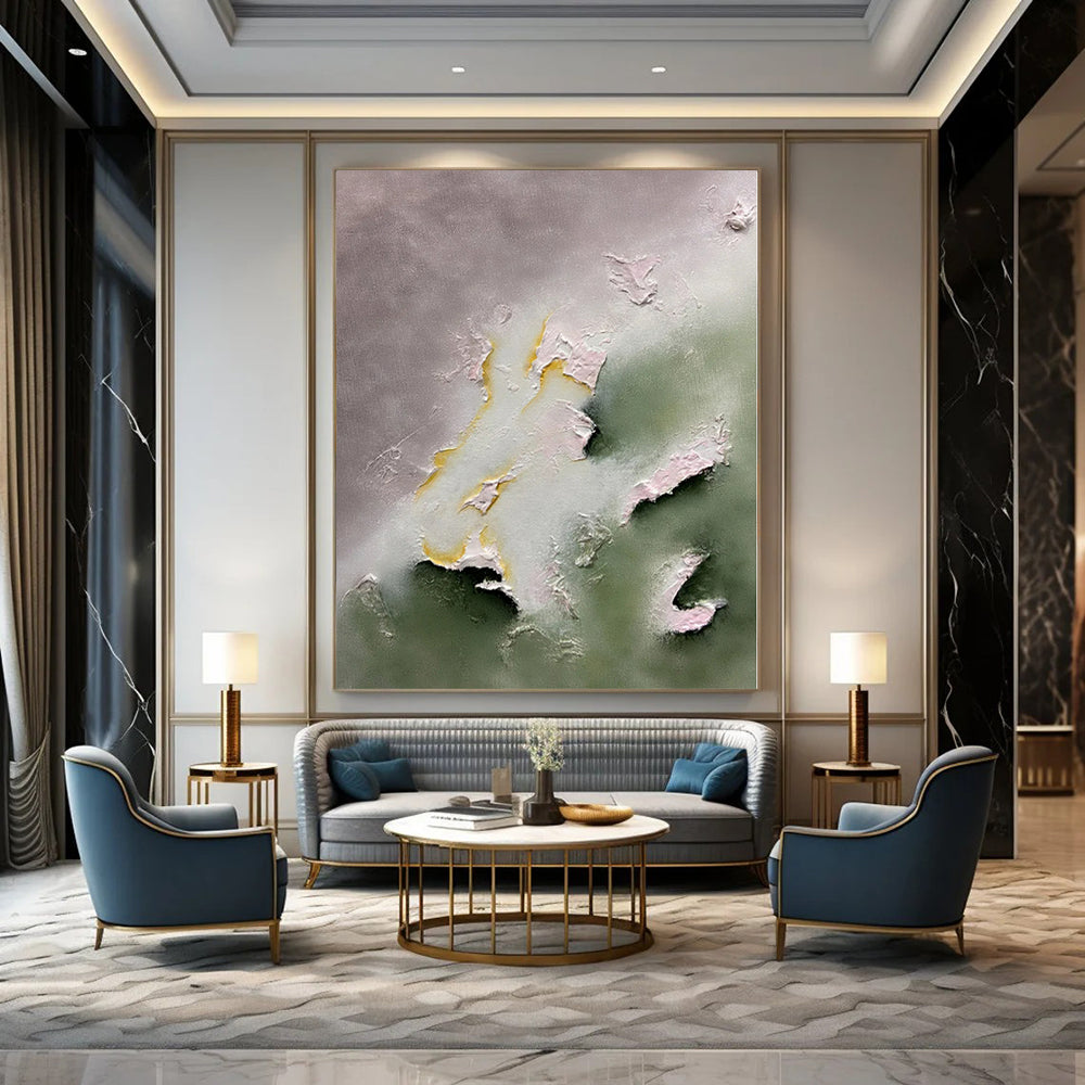 Muted Tones with Raised Accents - Subtle 3D Abstract Painting On Canvas PS1225